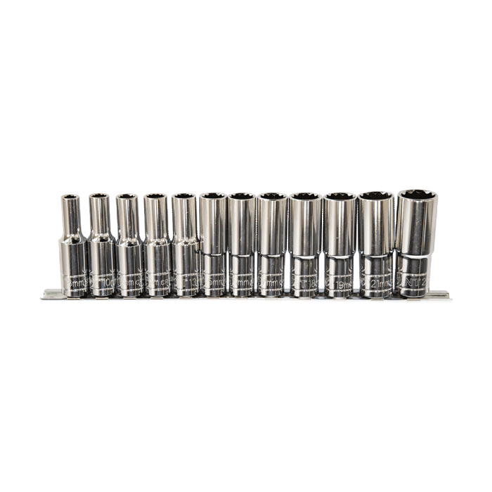 12 Parça 1/2'' 12pt CR-V Uzun Yıldız Lokma Seti