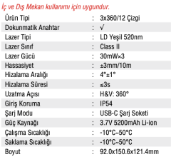 MERCURE 360 DERECE 3D ÇİZGİ LAZER ŞAKÜL