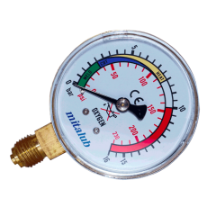 63 mm. 0-315 bar Oksijen Saati Alttan Manometre