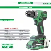 Haispro RB-DB2101 Profesyonel Vidalama Matkap 21 V 2.0 Ah Çift Akülü